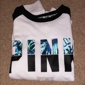 PINK long sleeve hood less sweatshirt